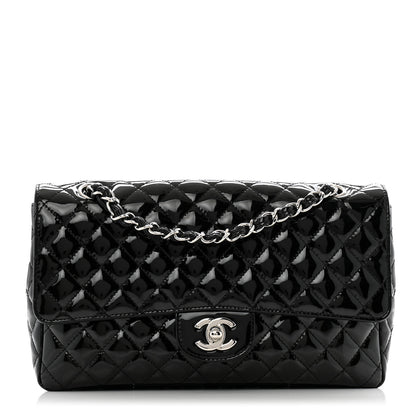 Chanel Patent Quilted Secret Label Medium Flap Black 1 of 11