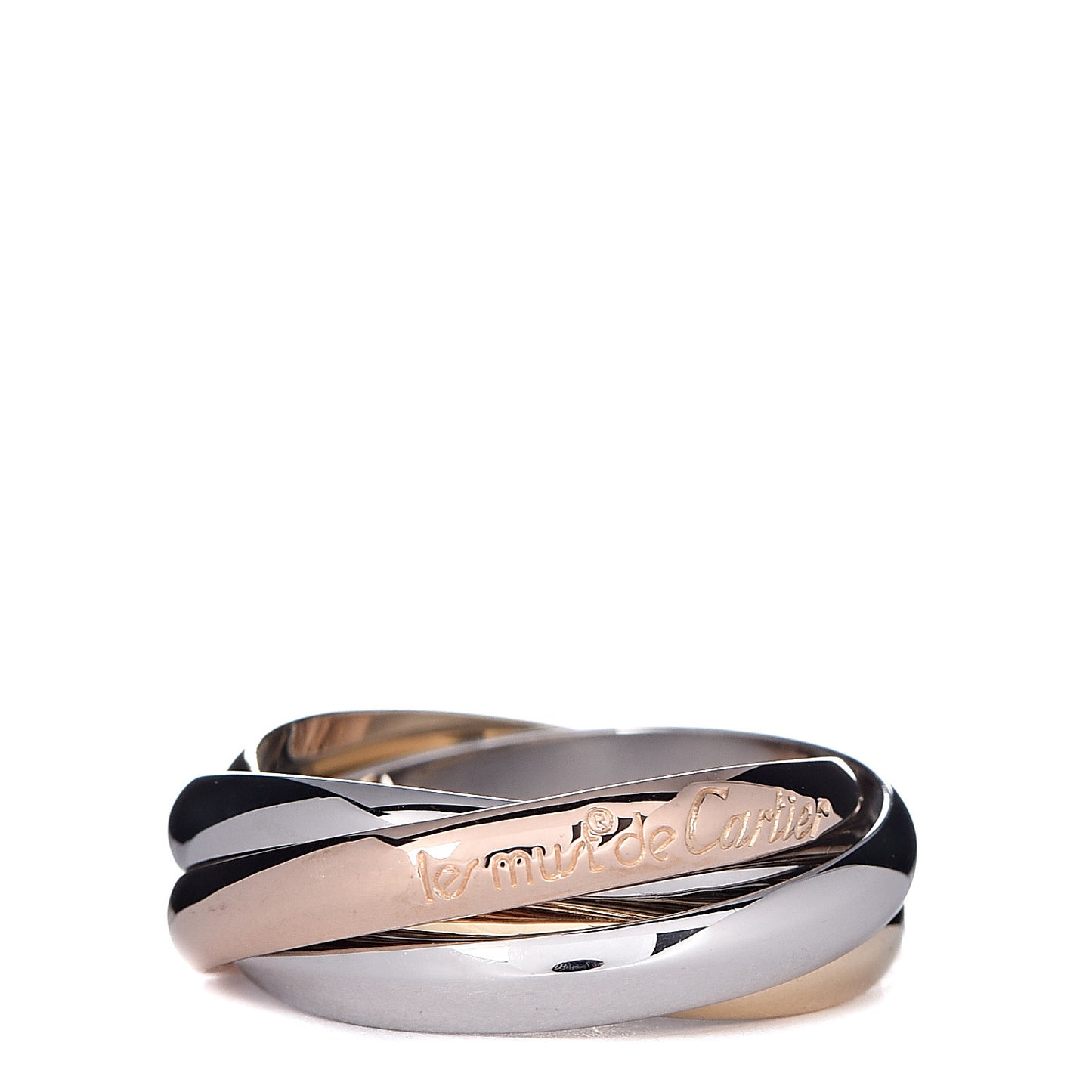 18K Pink Yellow White Gold Les Must De Trinity 4 Band Ring 49 4.75