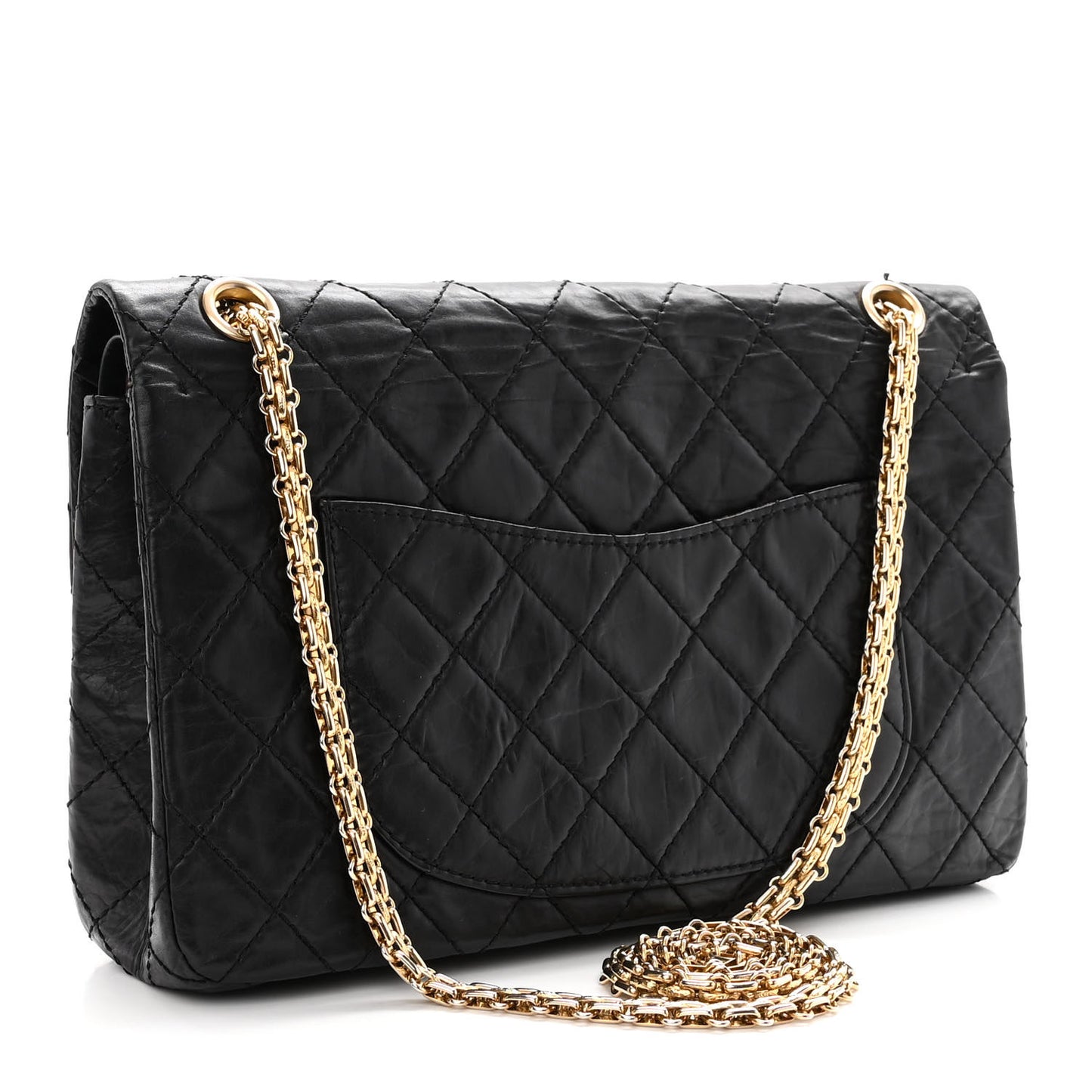 Aged Calfskin Quilted 50th Anniversary 2.55 Reissue 226 Flap Black