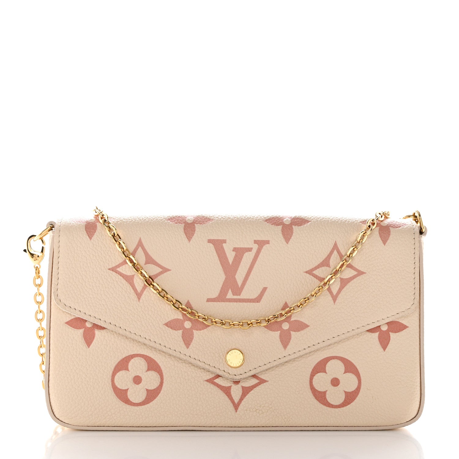 Louis Vuitton Empreinte Monogram Giant By The Pool Felicie Pochette Chain Wallet Creme Rose Trianon 3 of 18