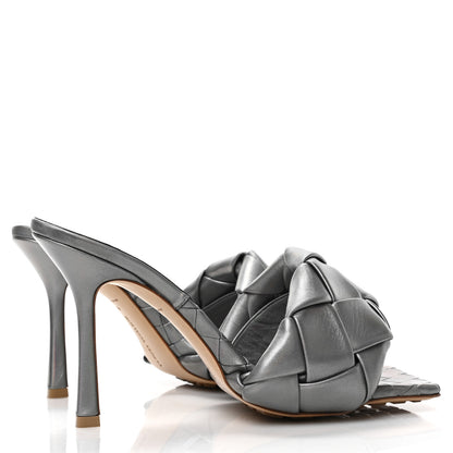 Bottega Veneta Laser Nappa Maxi Intrecciato Lido 90mm Mule Sandals 40 Oyster 4 of 7