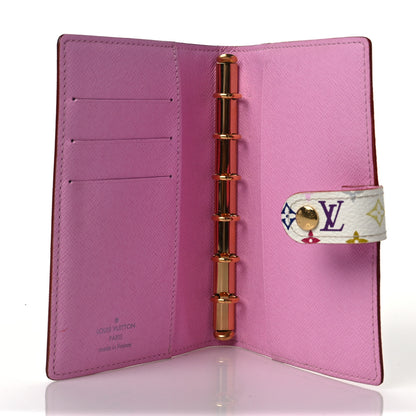 Louis Vuitton Monogram Multicolor Small Ring Agenda Cover White Litchi 5 of 6