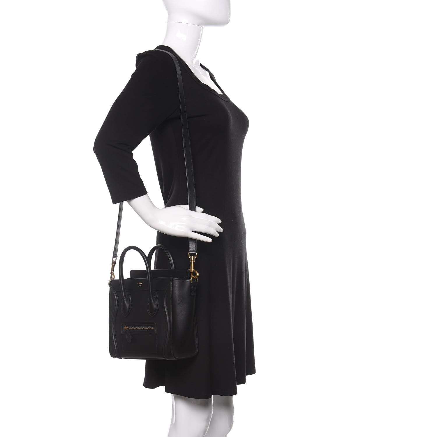 Celine Smooth Calfskin Nano Luggage Black 2 of 11