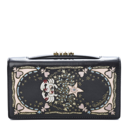Christian Dior Lambskin Embroidered Tarot Pouch Clutch Black 1 of 9