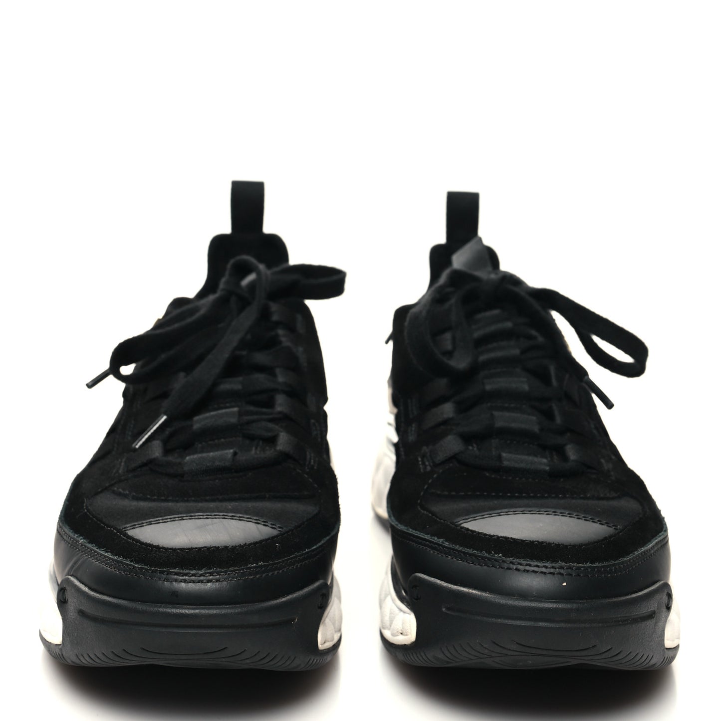 Velvet Calfskin Mixed Fibers CC Sneakers 37.5 Black