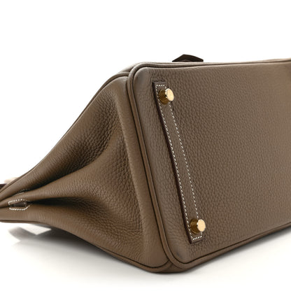 Hermes Taurillon Clemence Birkin 30 Etoupe 7 of 8