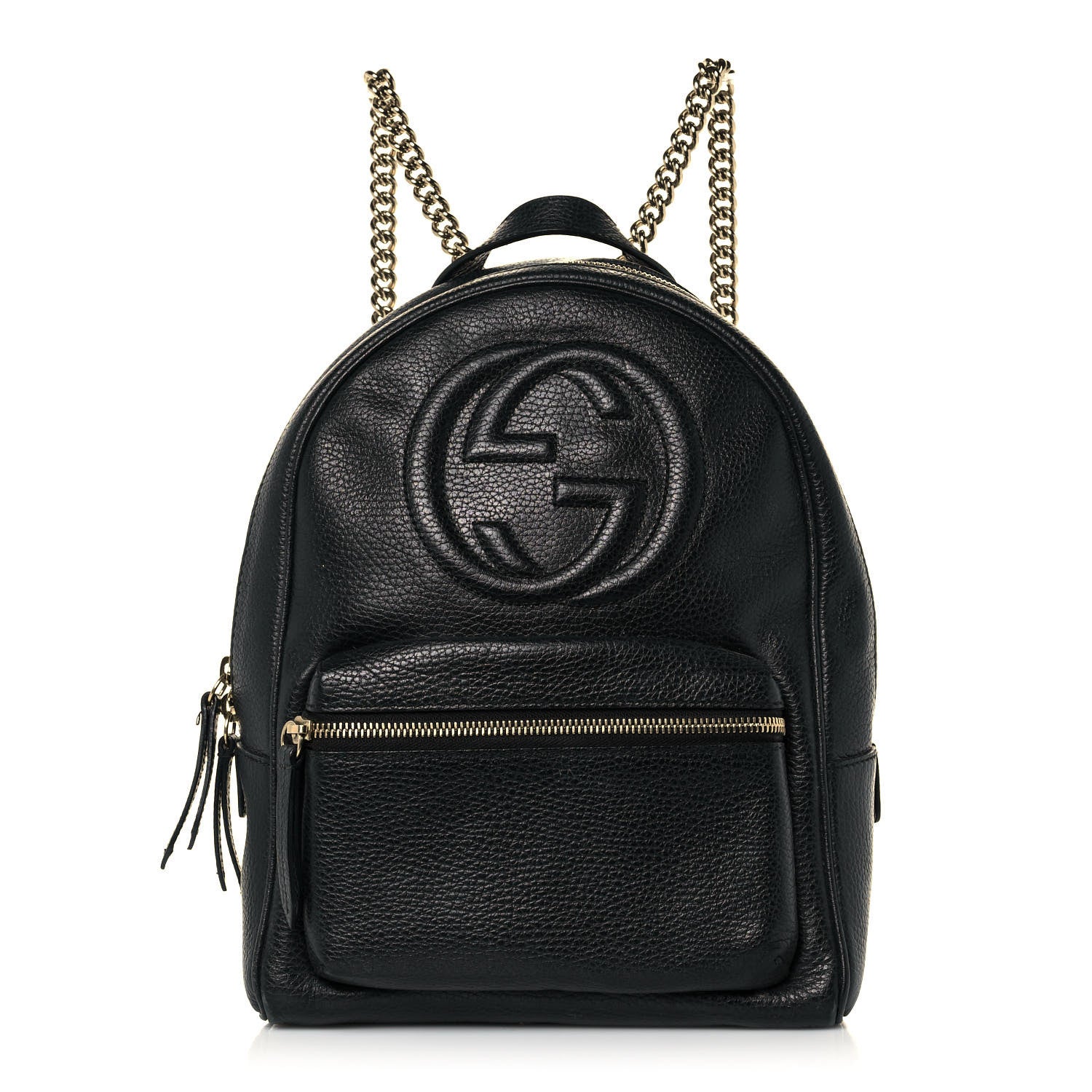 Gucci Pebbled Calfskin Soho Chain Backpack Black 1 of 24