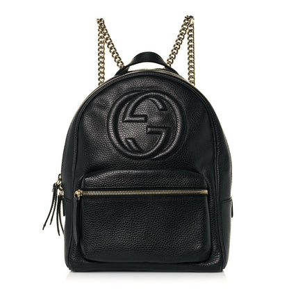 Gucci Pebbled Calfskin Soho Chain Backpack Black 1 of 24
