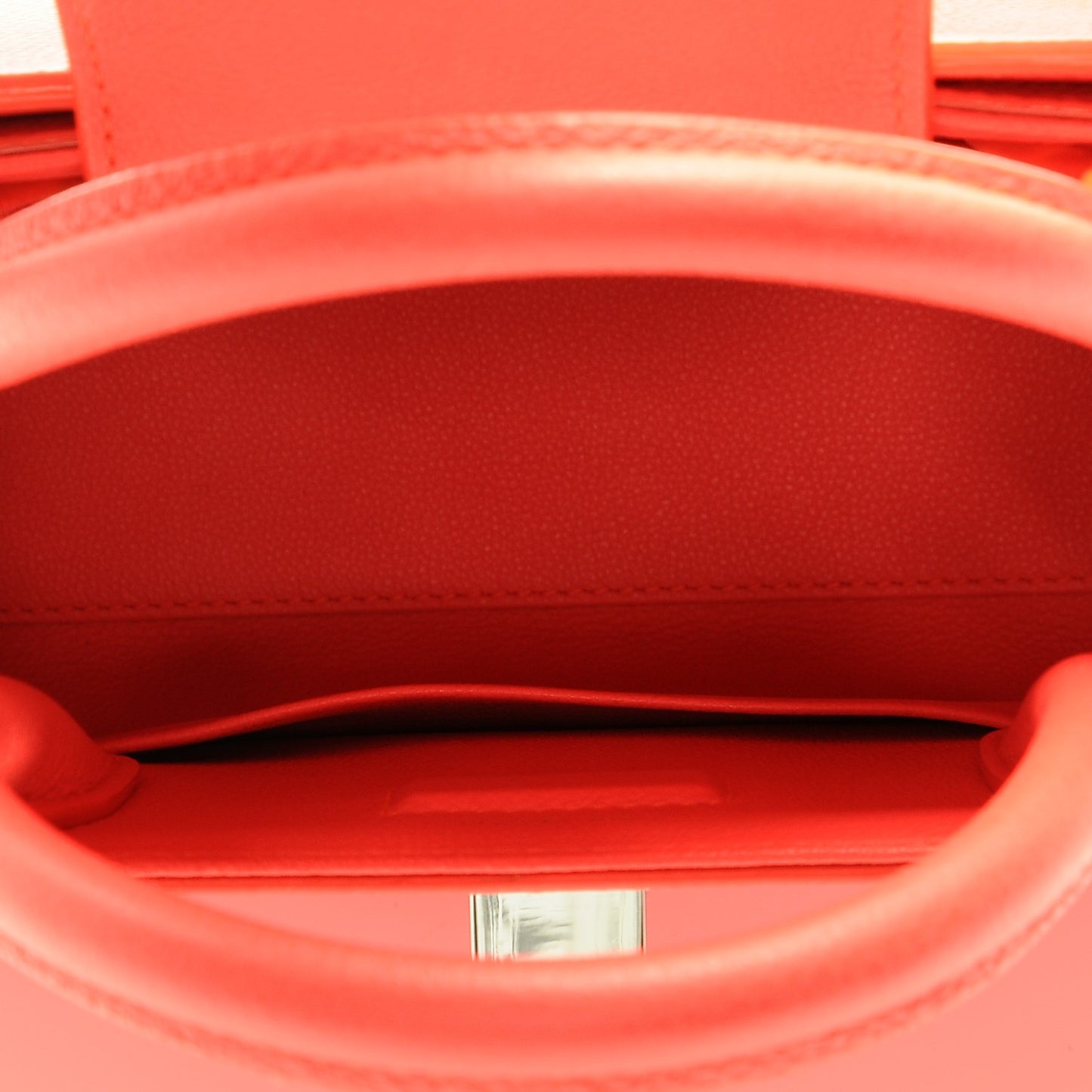 Grained Calfskin Mini Diorever Flap Fluorescent Goji Pink