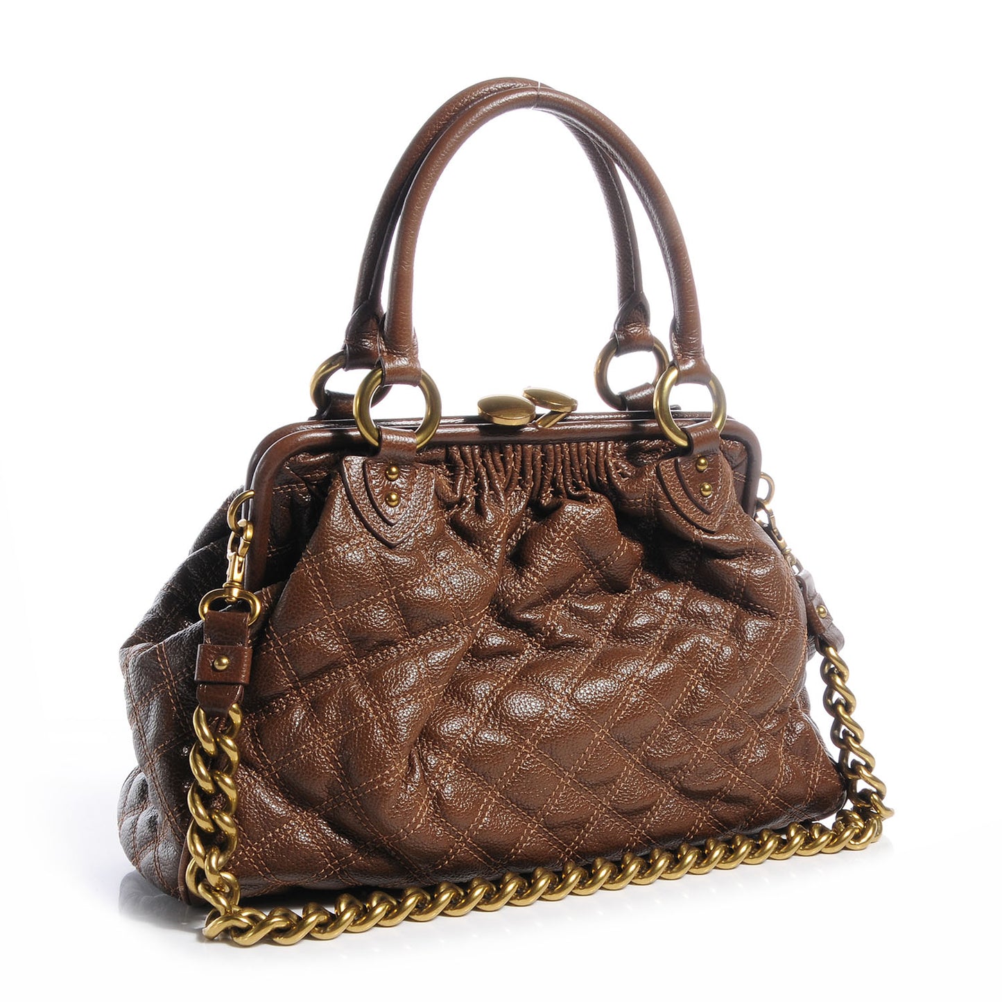Quilted Leather Stam Taupe