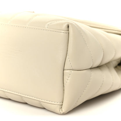 Saint Laurent Calfskin Y Quilted Monogram Small Loulou Chain Satchel Crema Soft 11 of 11