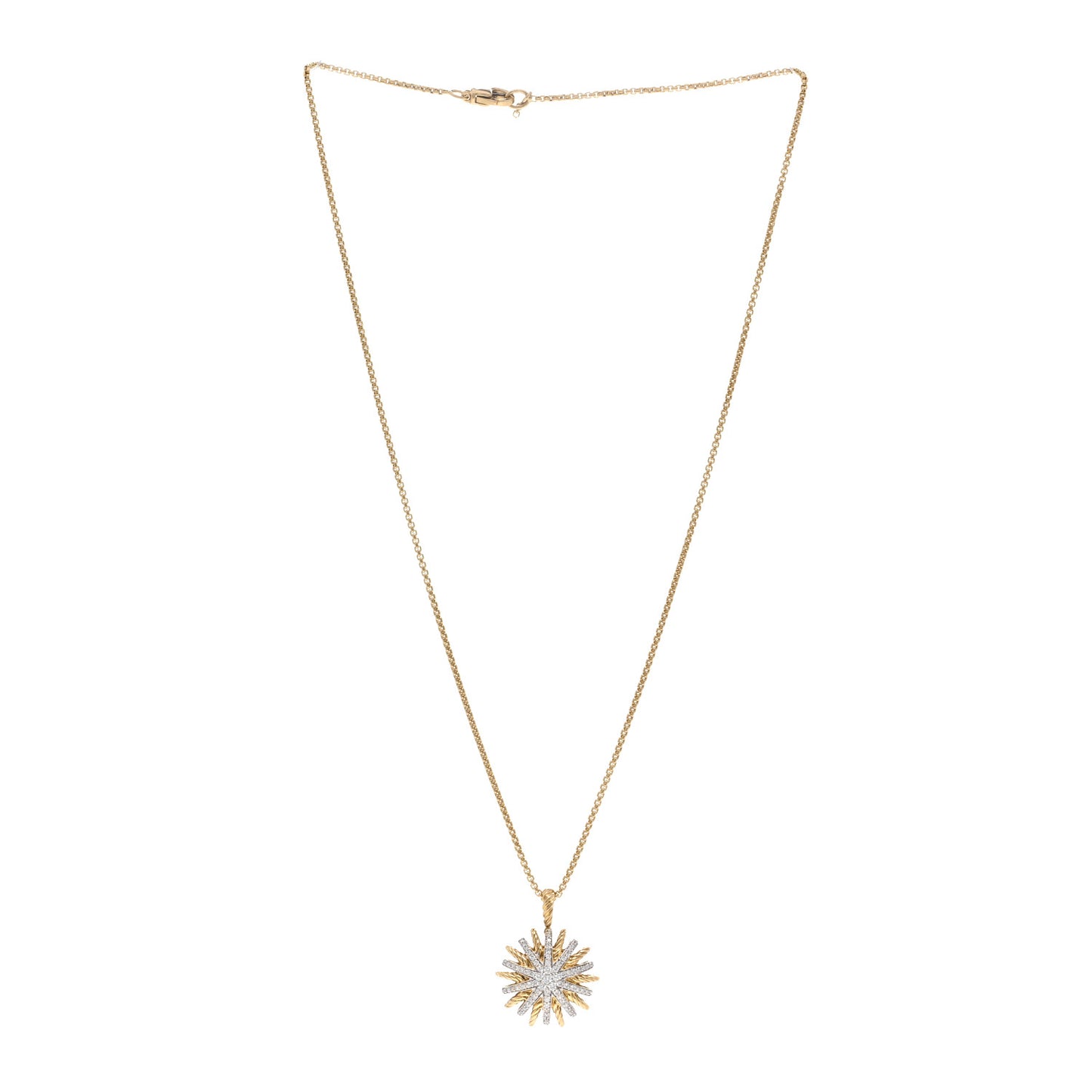 18K Yellow Gold Diamond Starburst Constellation Necklace