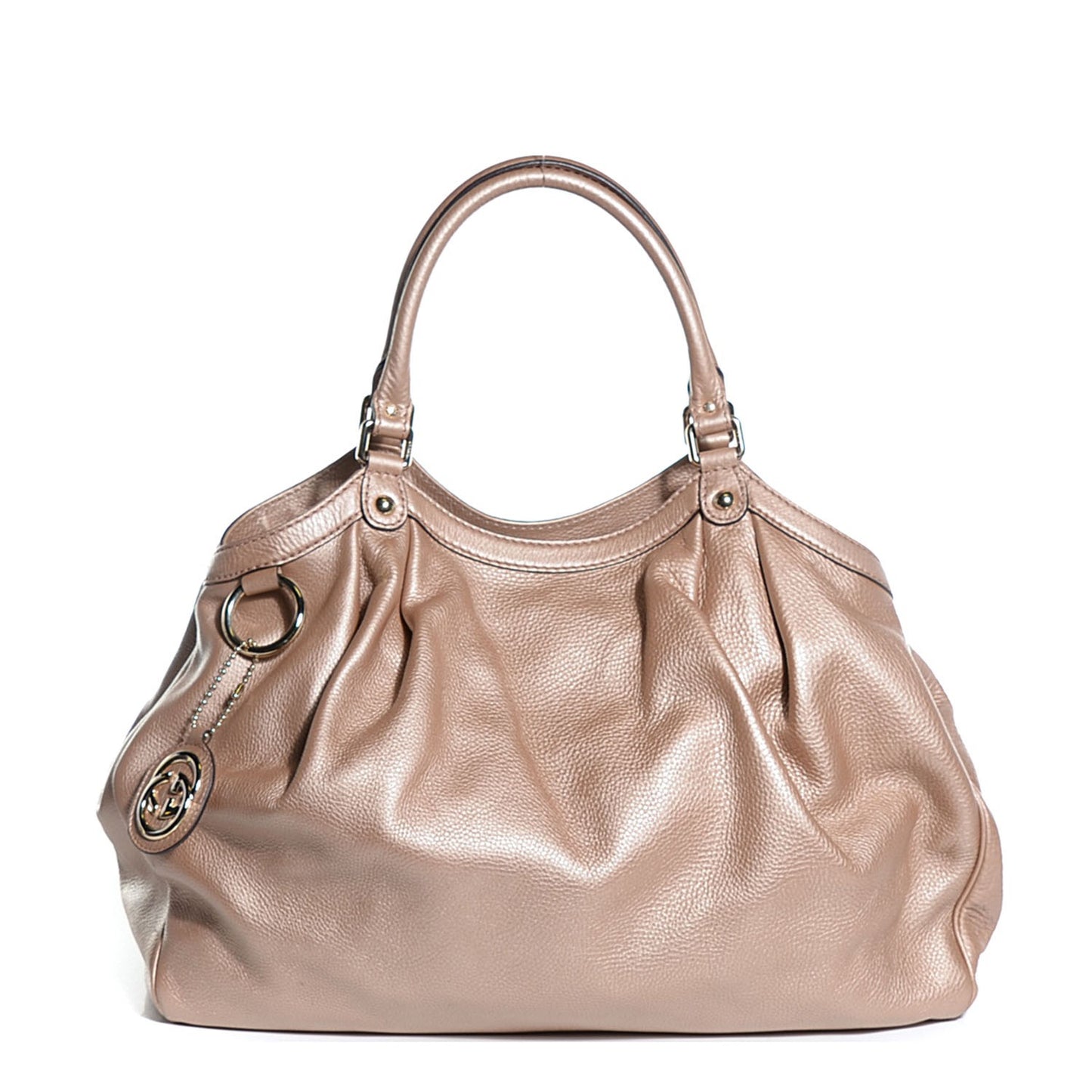 Metallic Cellarius Calfskin Large Sukey Tote Winter Rose