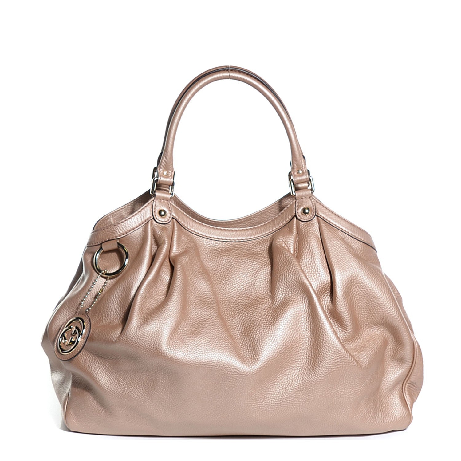 Gucci Metallic Cellarius Calfskin Large Sukey Tote Winter Rose 1 of 9