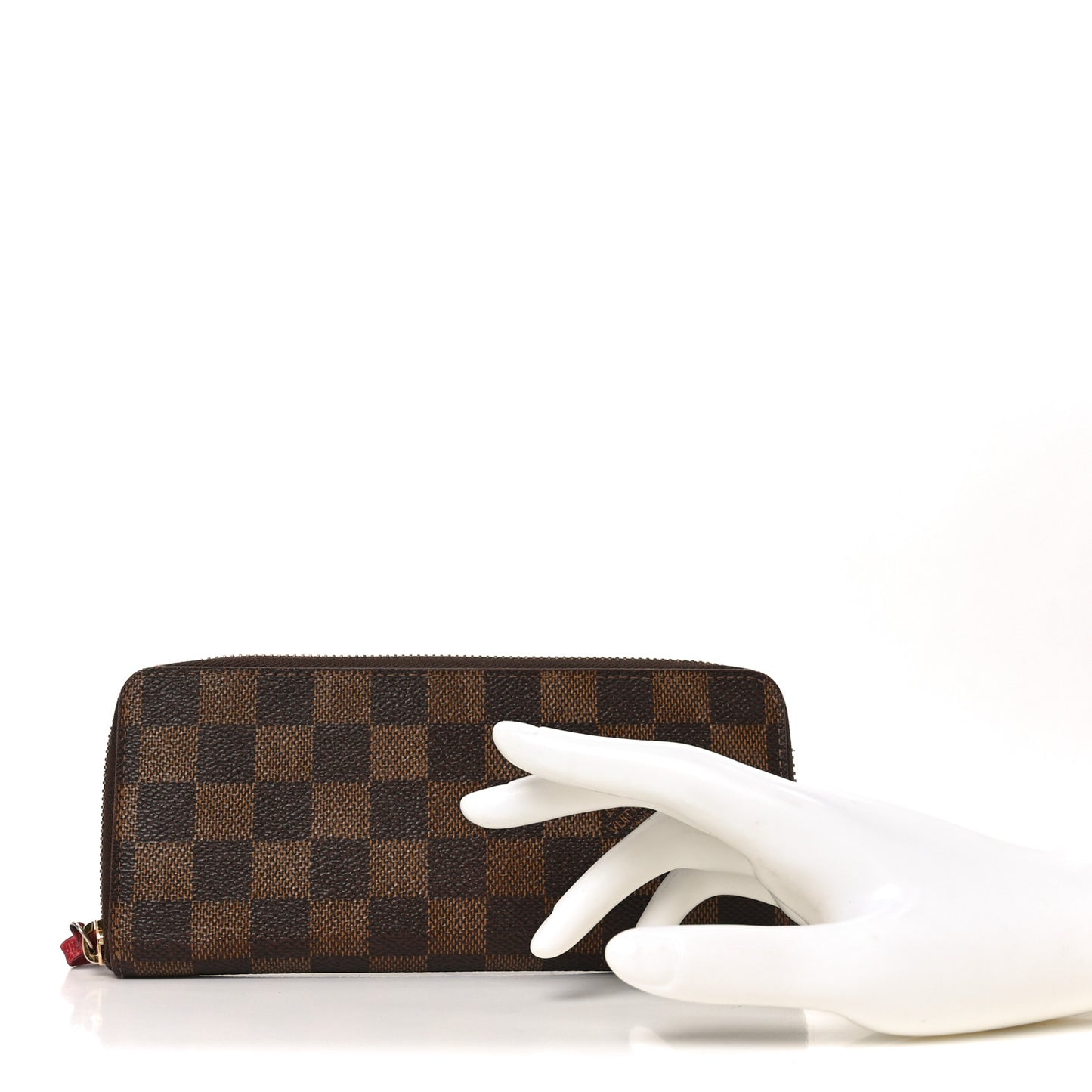 Damier Ebene Clemence Wallet Cherry