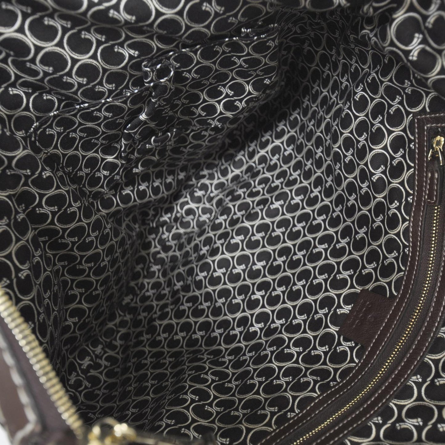 Leather Horsebit Nail Tote Brown