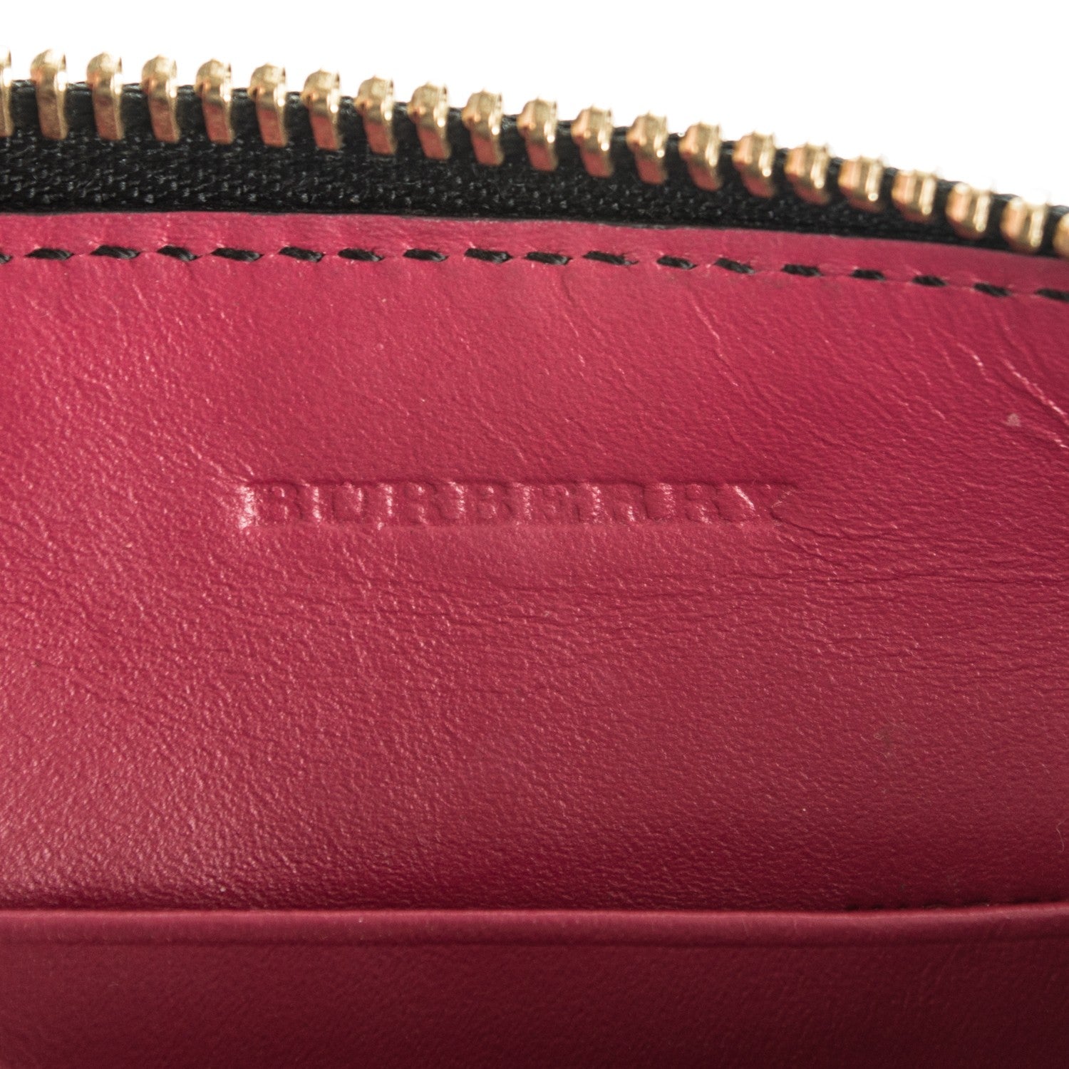 Burberry Signature Grain Calfskin Check Embossed Peyton Crossbody Clutch Bag Vibrant Fuchsia 6 of 8