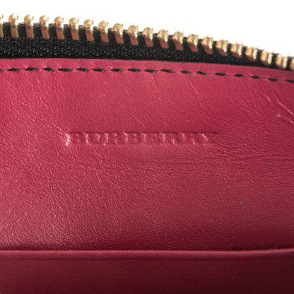 Burberry Signature Grain Calfskin Check Embossed Peyton Crossbody Clutch Bag Vibrant Fuchsia 6 of 8
