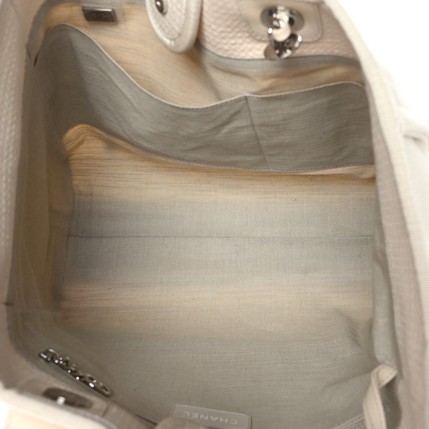Mixed Fibers Small Deauville Tote White