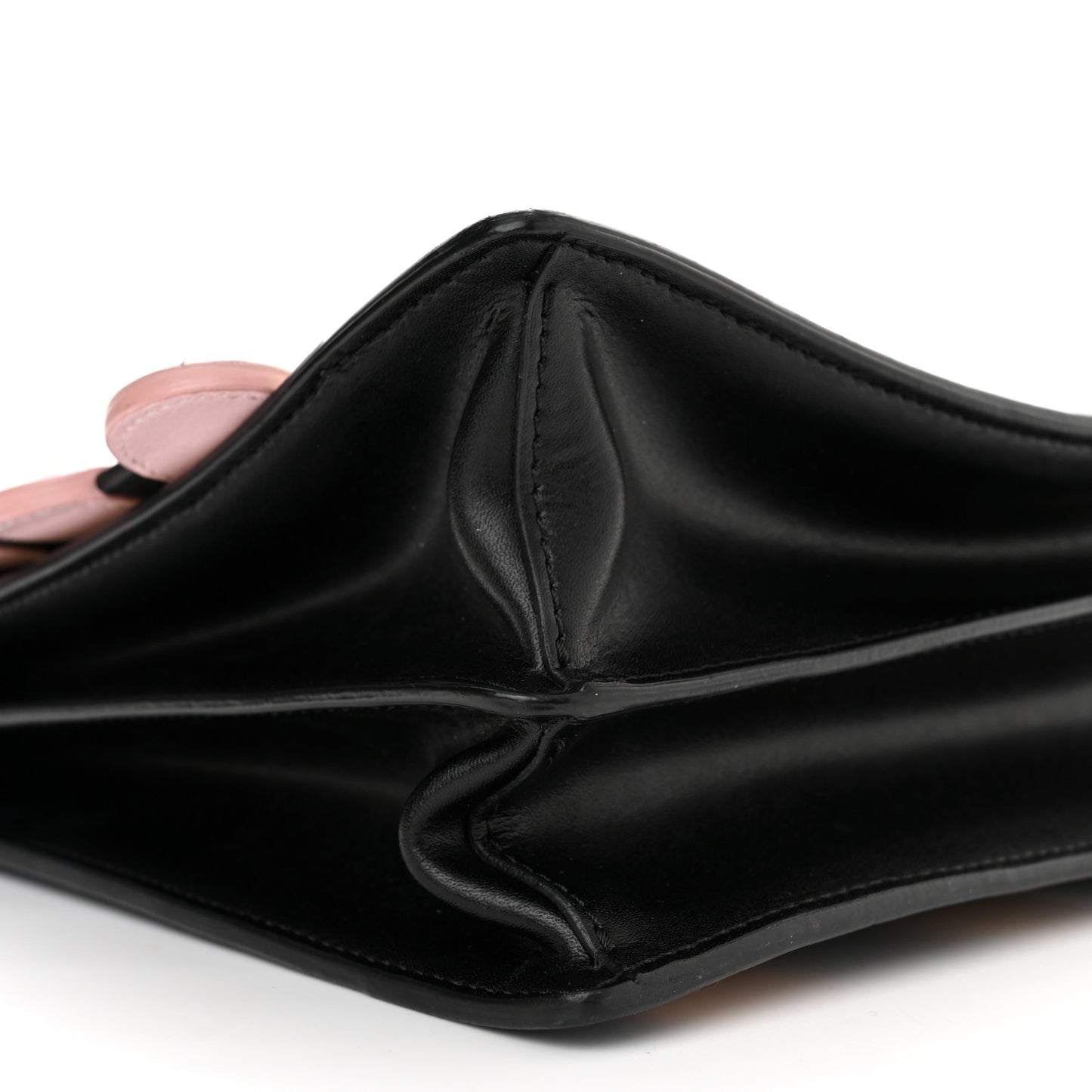 Vitello Liberty Lucido Pequin Inlay Studded Kan I Shoulder Bag Black Multicolor