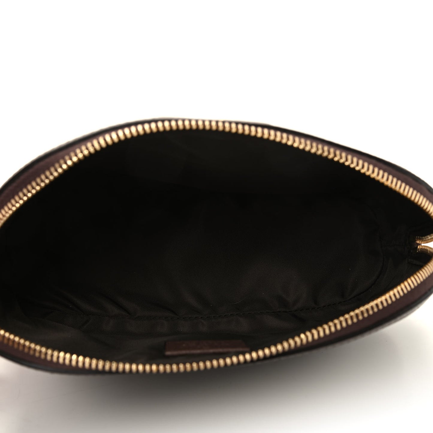 GG Supreme Monogram Textured Calfskin Web Large Ophidia Cosmetic Case Beige Ebony New Acero