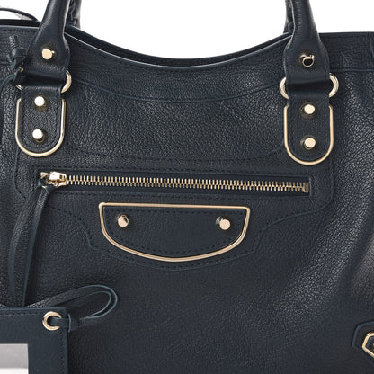 Balenciaga Chevre Gold Metallic Edge Hardware City Bleu Paon 10 of 10