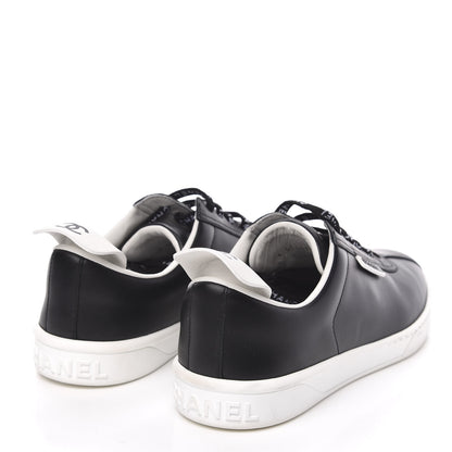Chanel Calfskin CC Womens Sneakers 38 Black 4 of 9