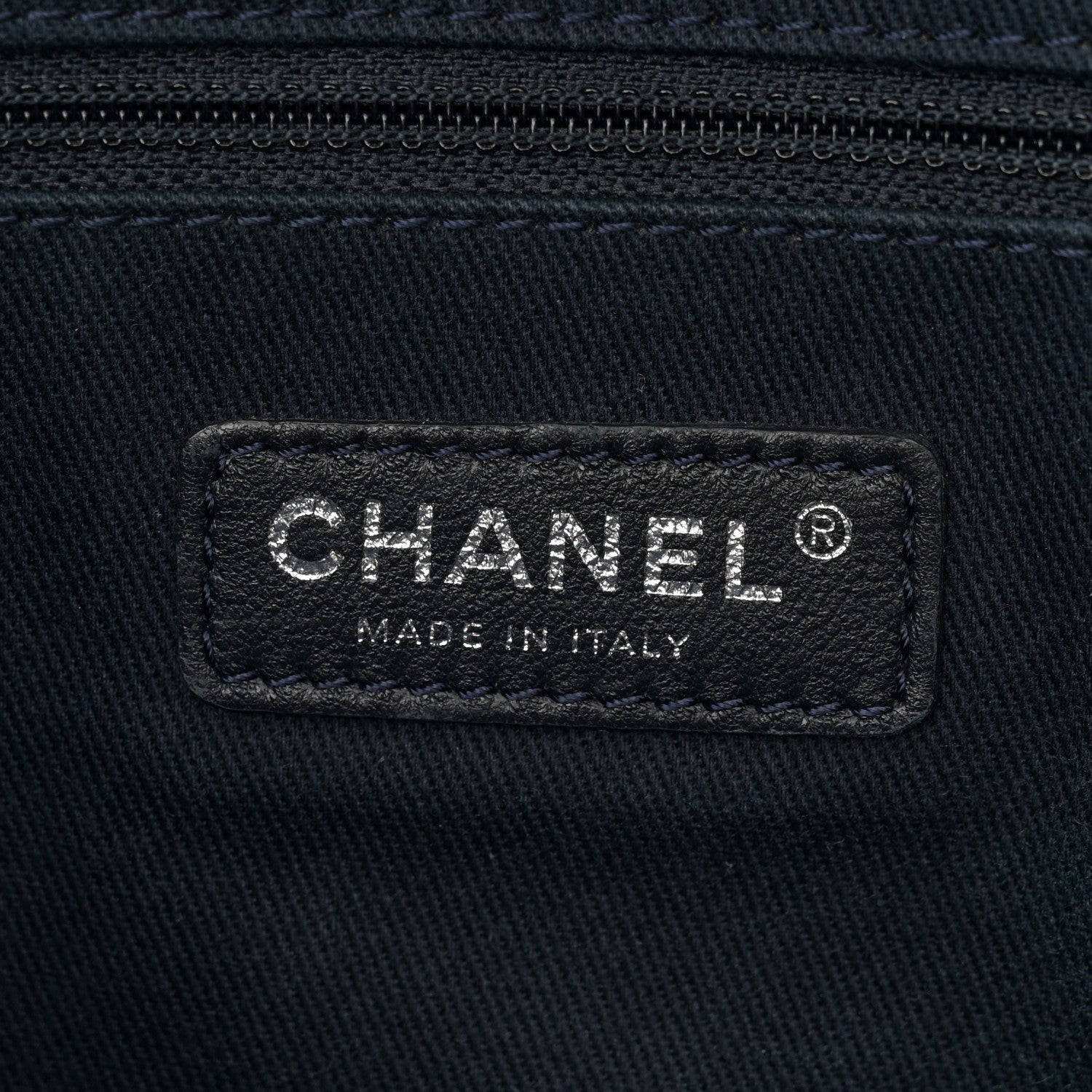 Chanel Denim Small Deauville Tote Dark Blue 6 of 10