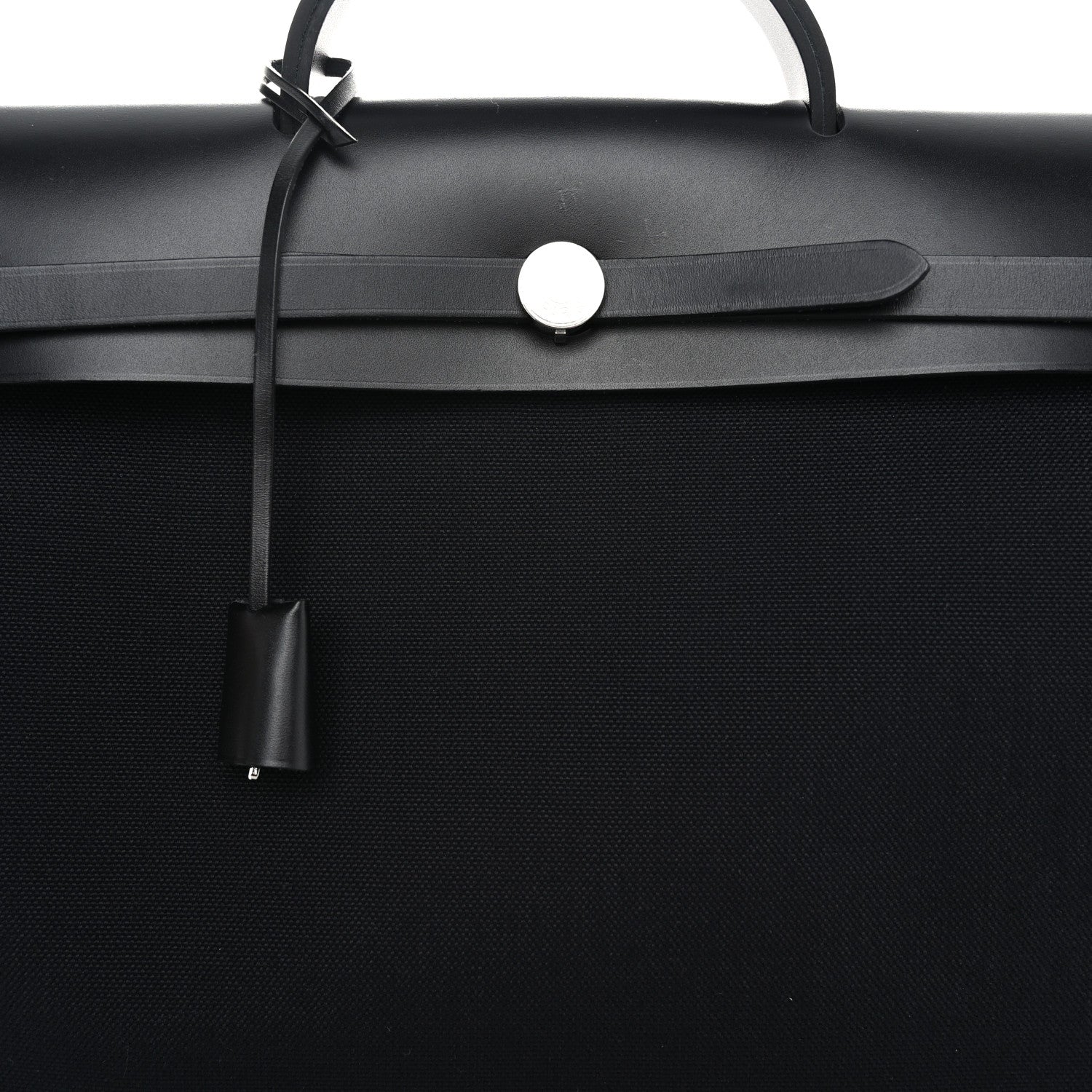 Hermes Military Toile Vache Hunter Herbag Messenger 39 Black 9 of 12
