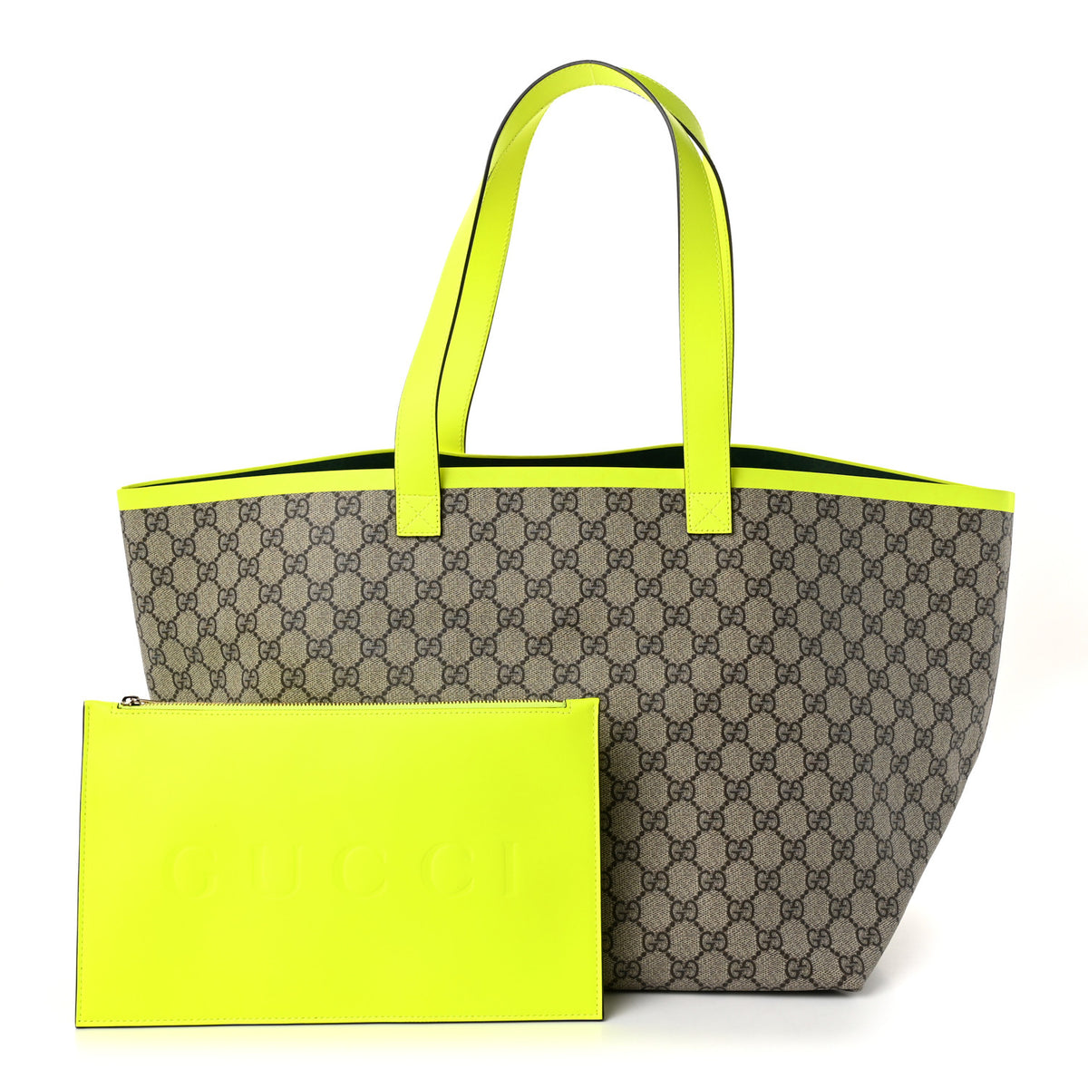 GG Supreme Monogram Totissima Shopping Tote Ebony Beige Yellow