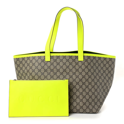 Gucci GG Supreme Monogram Totissima Shopping Tote Ebony Beige Yellow 3 of 10