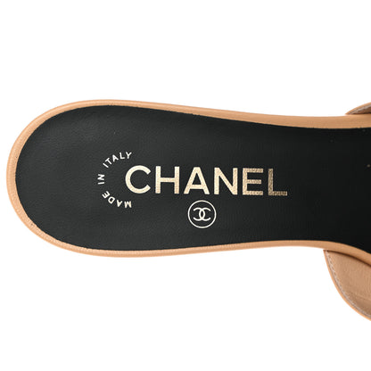 Chanel Shiny Goatskin Pearl Mule 39.5 Beige 8 of 10