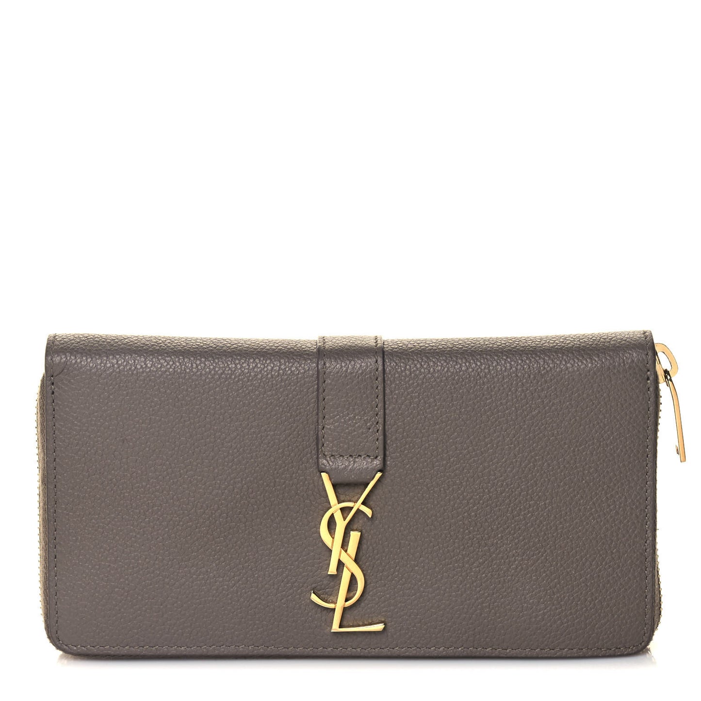 Calfskin Monogram Zip Around Wallet Taupe