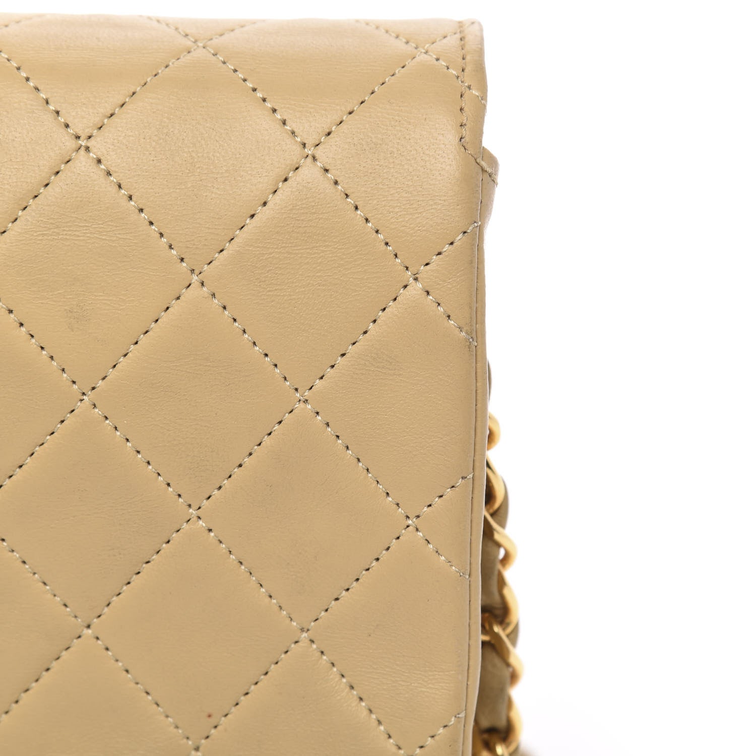 Chanel Lambskin Quilted Medium Double Flap Beige 12 of 15