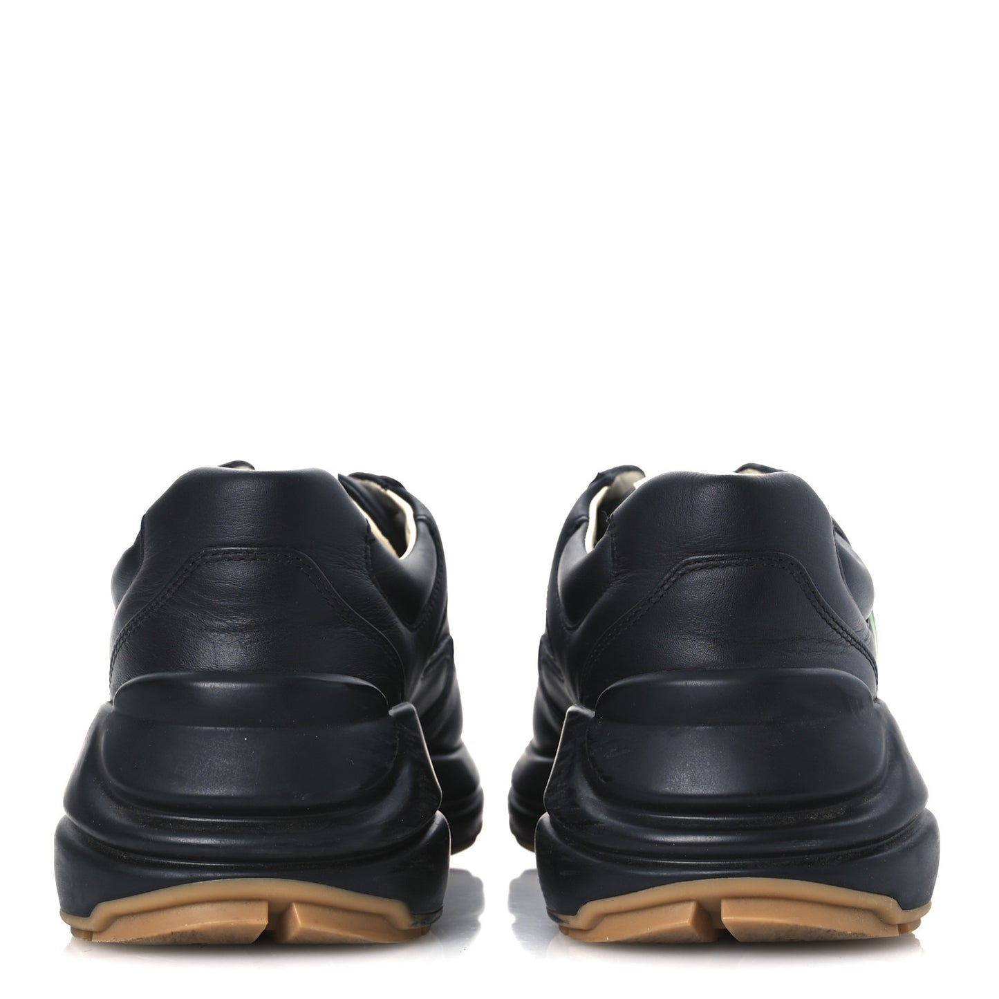 Calfskin Iridescent Logo Womens Rhyton Sneakers 38.5 Black