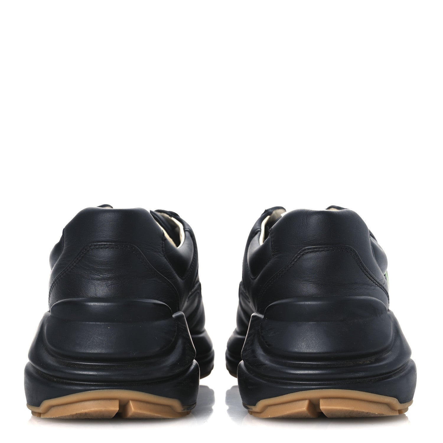 Gucci Calfskin Iridescent Logo Womens Rhyton Sneakers 38.5 Black 6 of 14