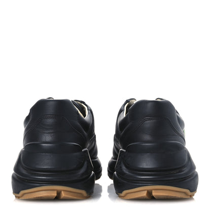 Gucci Calfskin Iridescent Logo Womens Rhyton Sneakers 38.5 Black 6 of 14