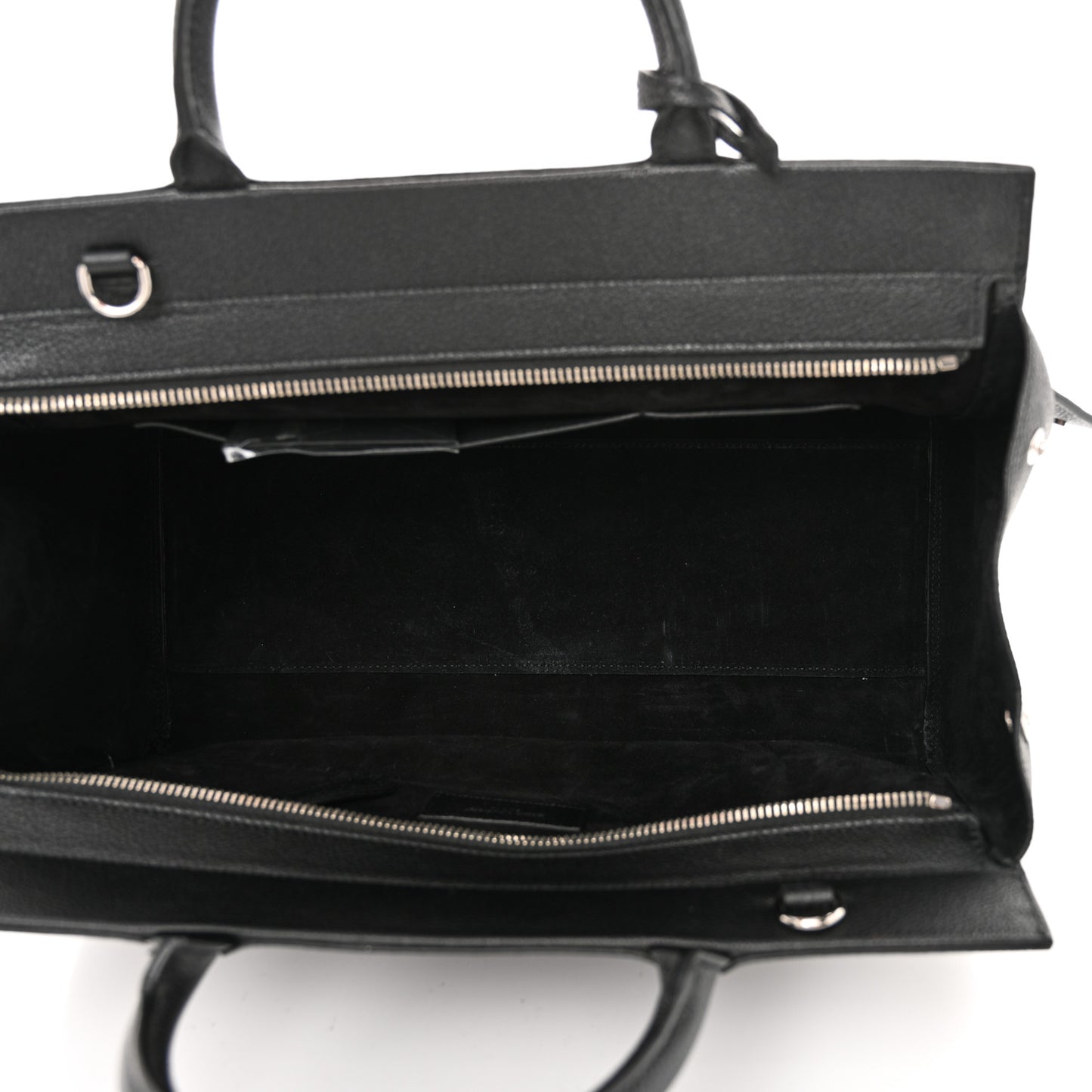 Grained Calfskin Small Cabas Rive Gauche Black
