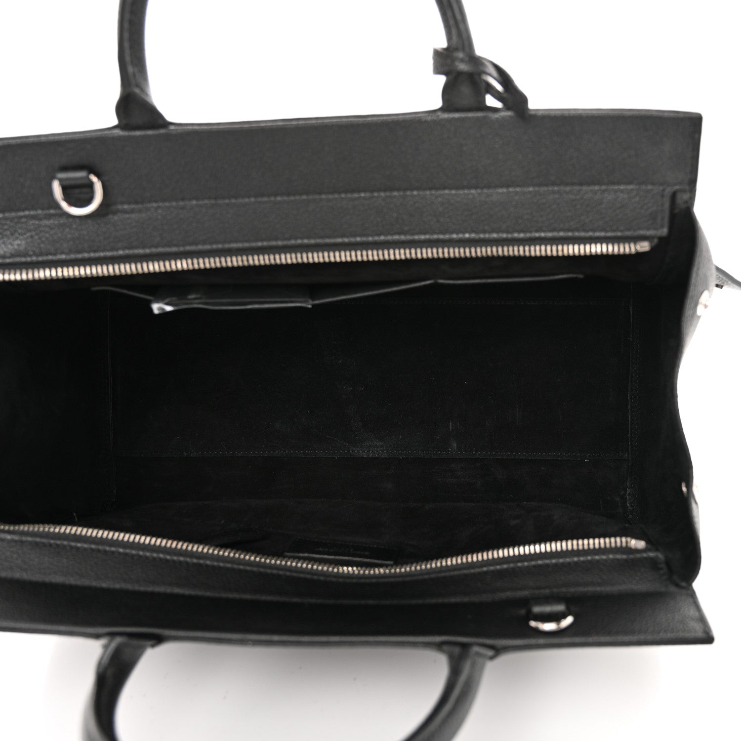Saint Laurent Grained Calfskin Small Cabas Rive Gauche Black 5 of 9