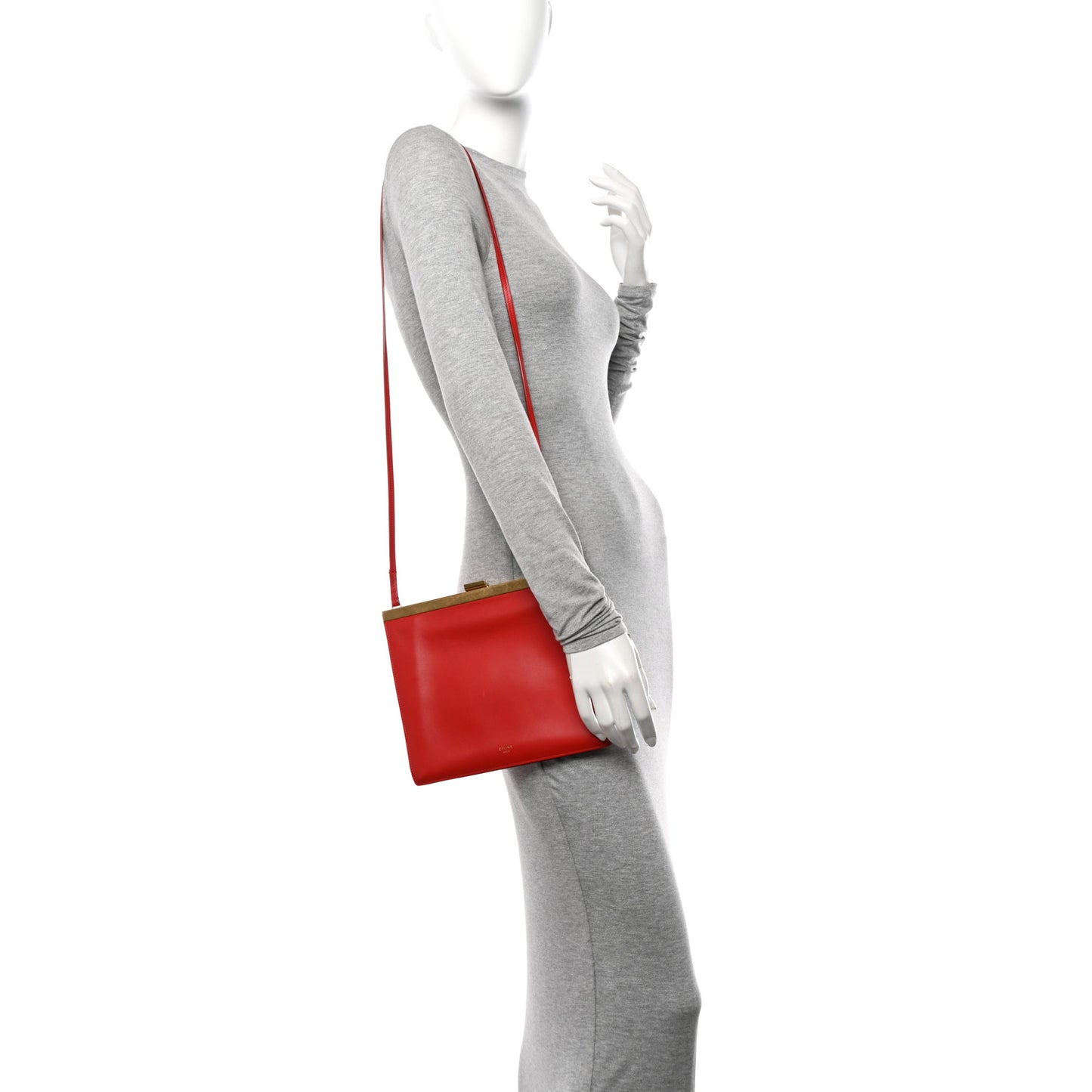 Smooth Calfskin Mini Clasp Bag Red