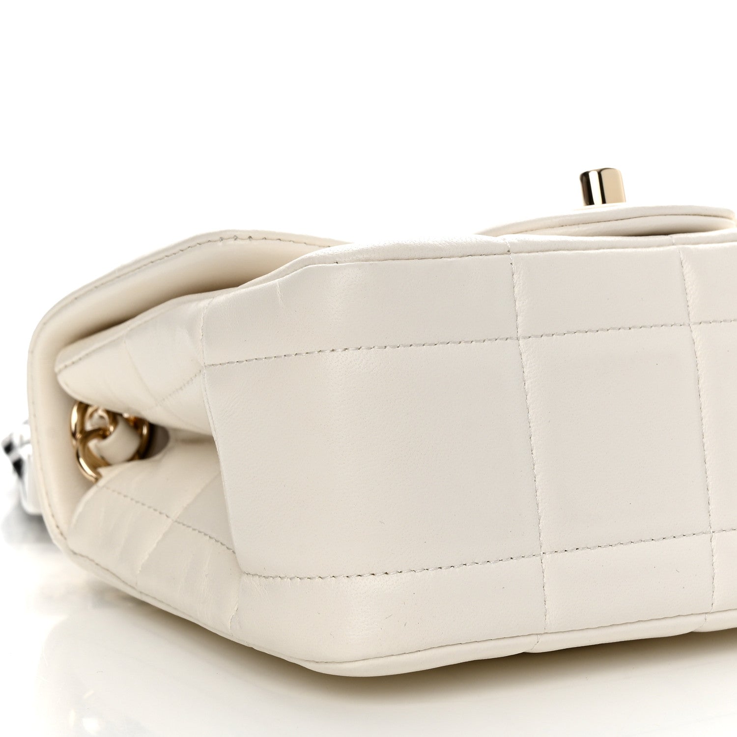 Chanel Lambskin Resin Crystal Square Quilted Monacoco Mini Square Flap White 8 of 12