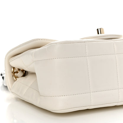 Chanel Lambskin Resin Crystal Square Quilted Monacoco Mini Square Flap White 8 of 12