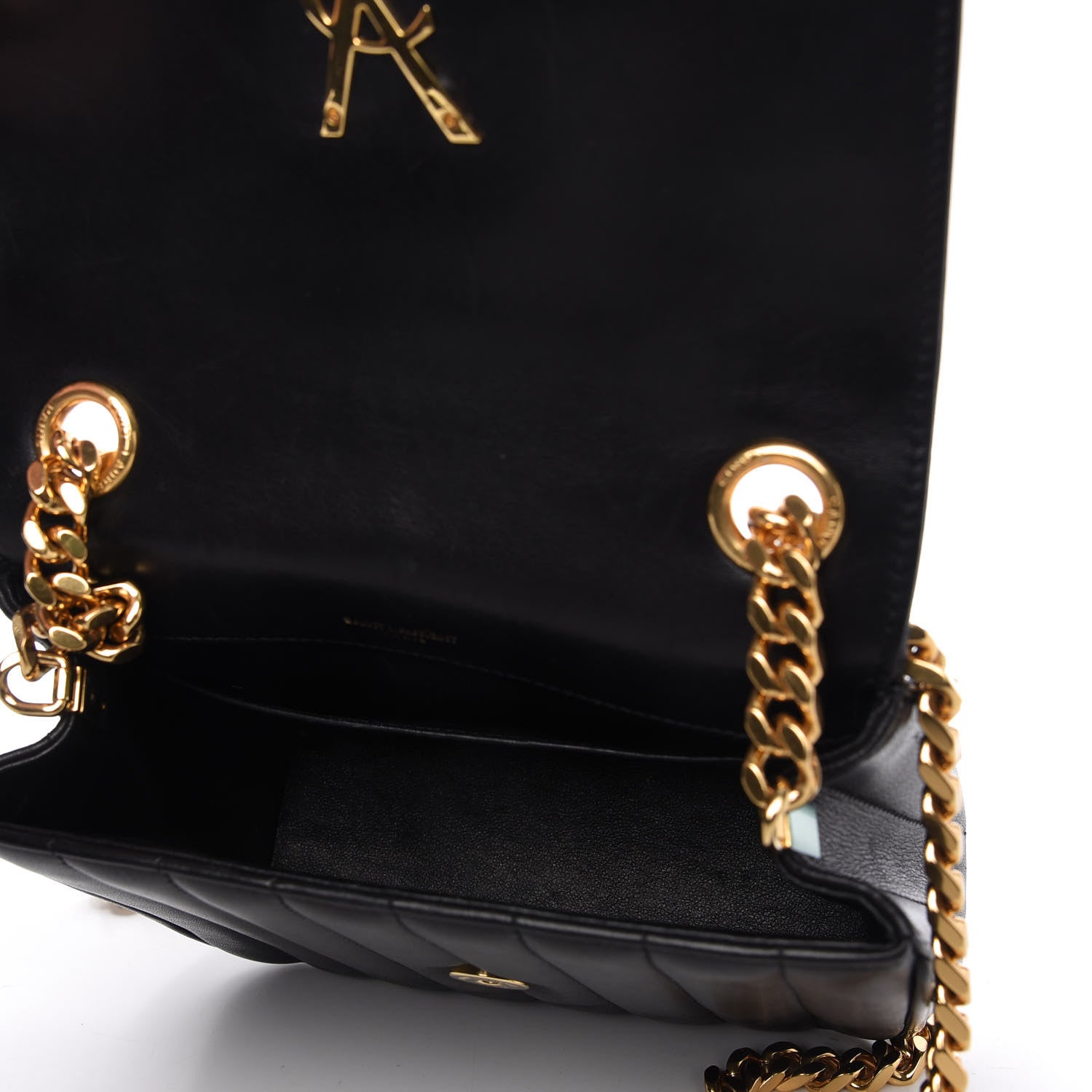 Saint Laurent Lambskin Matelasse Monogram Medium Vicky Chain Bag Black 5 of 10