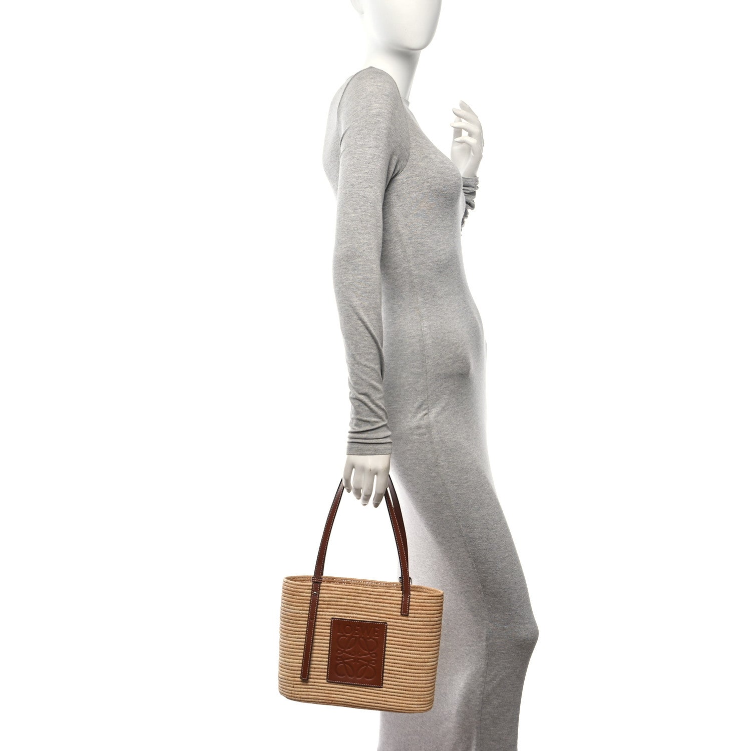 Loewe Raffia Small Square Basket Tote Bag Natural Tan 2 of 9