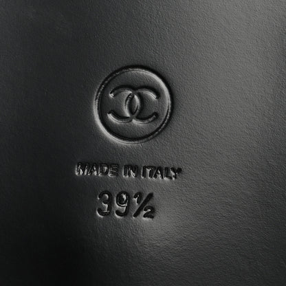 Chanel Wool Tweed Velcro Dad Sandals 39.5 Black Purple Green Red 6 of 9