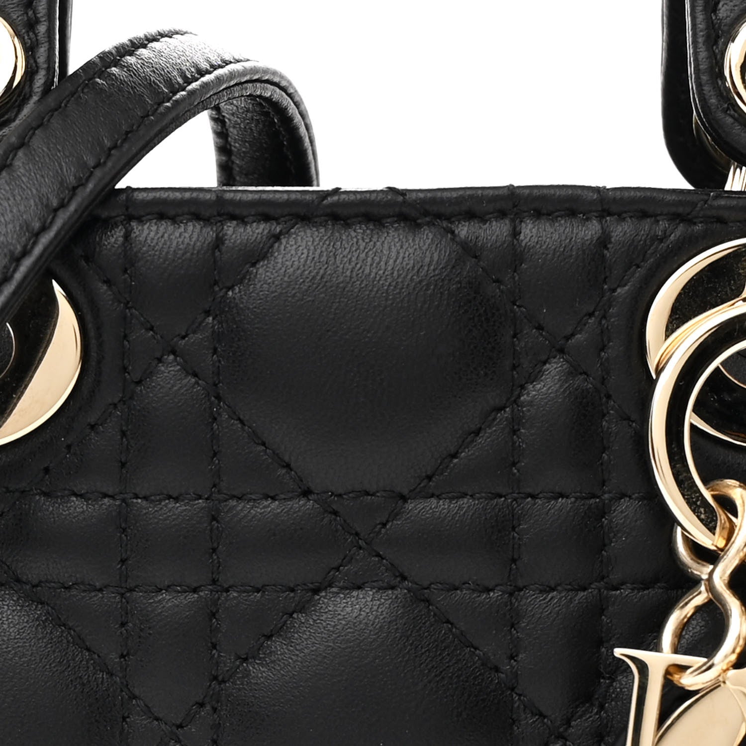 Christian Dior Lambskin Cannage Micro Lady Dior Black 8 of 10