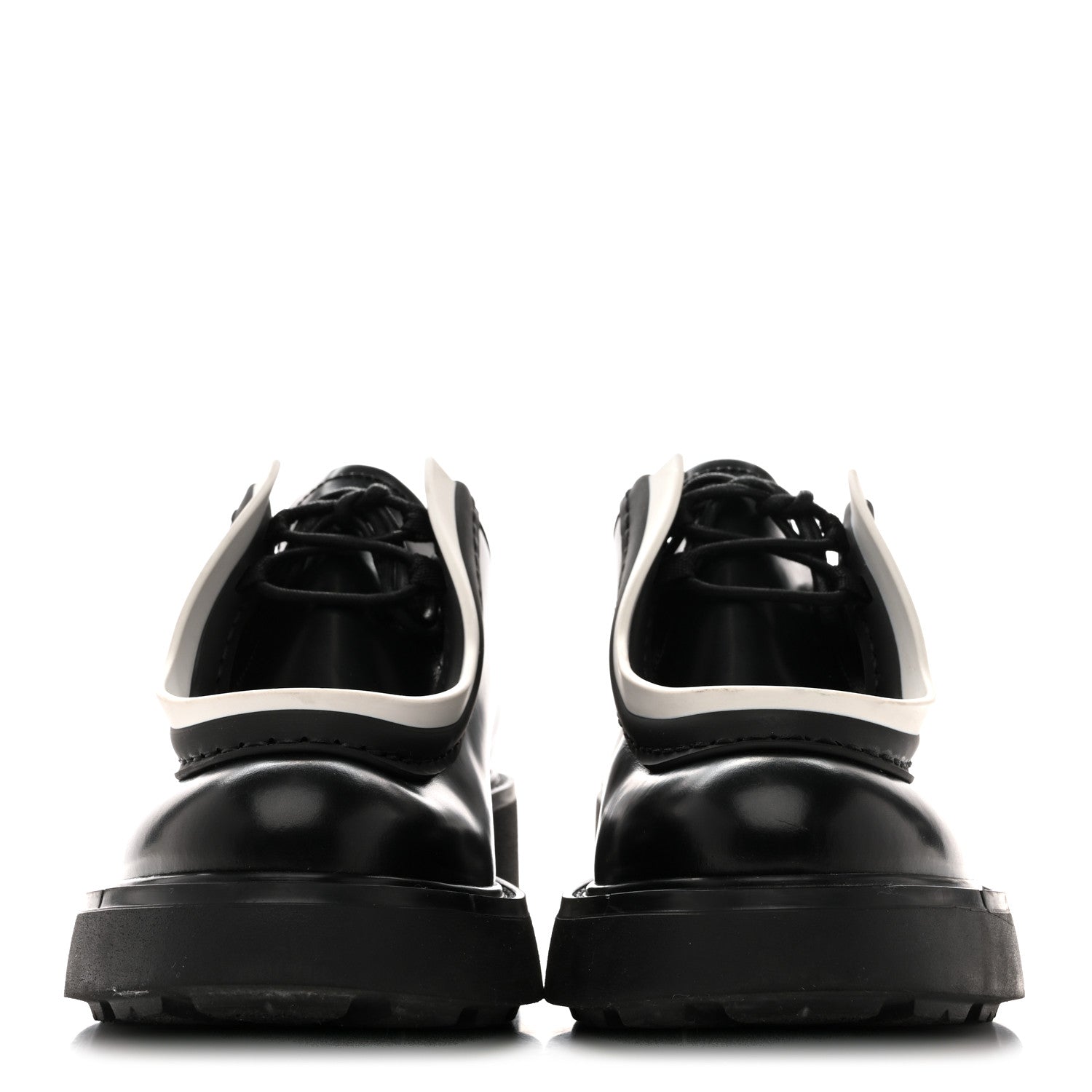 Prada Spazzolato Rois Monolith 55mm Derby Loafers 36.5 Black White 3 of 12
