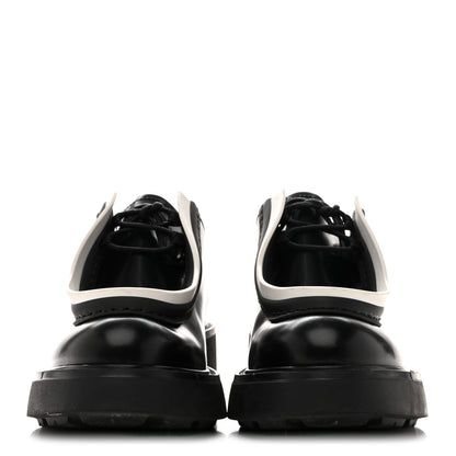 Prada Spazzolato Rois Monolith 55mm Derby Loafers 36.5 Black White 3 of 12
