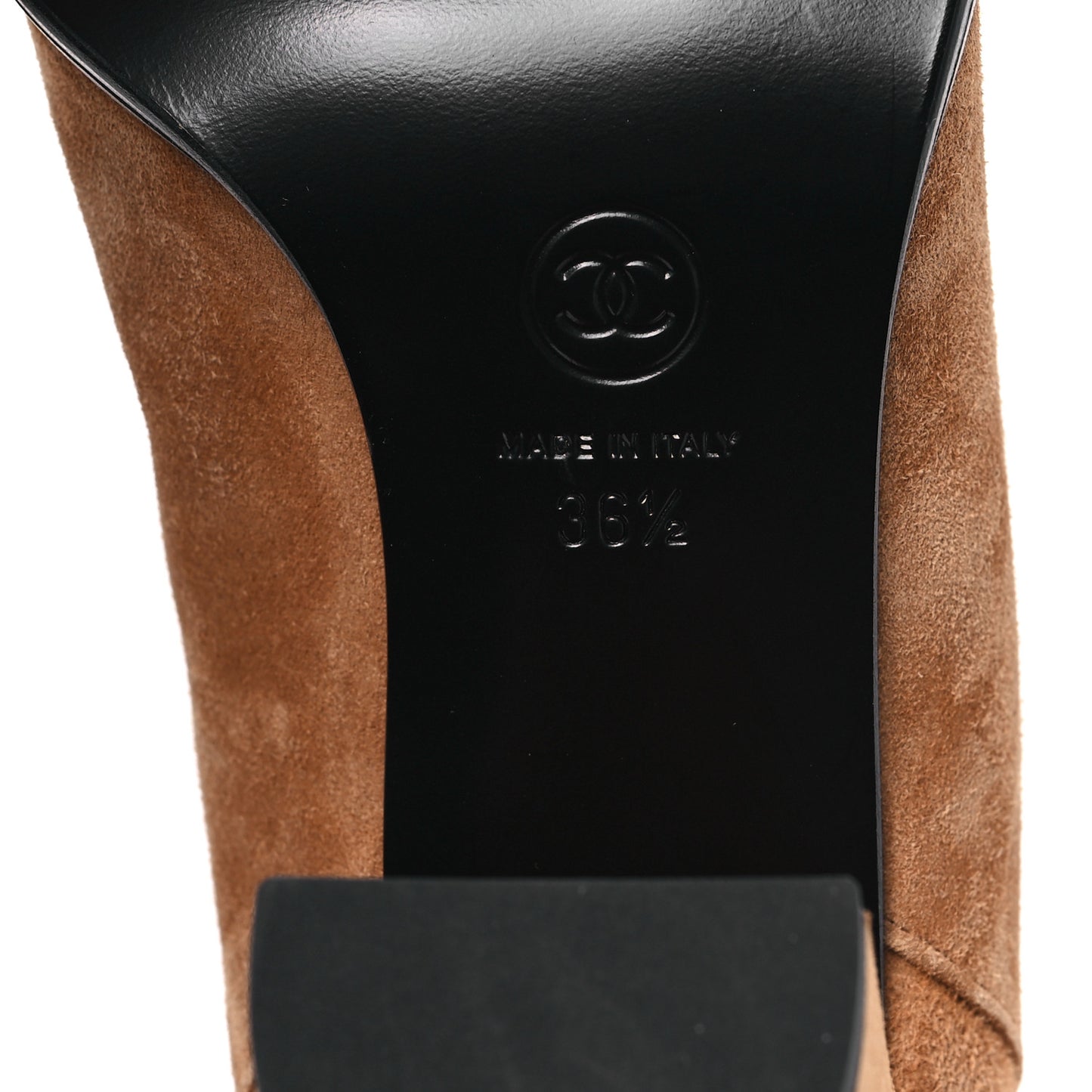 Suede Calfskin Lambskin Quilted Knee High Boots 36.5 Beige