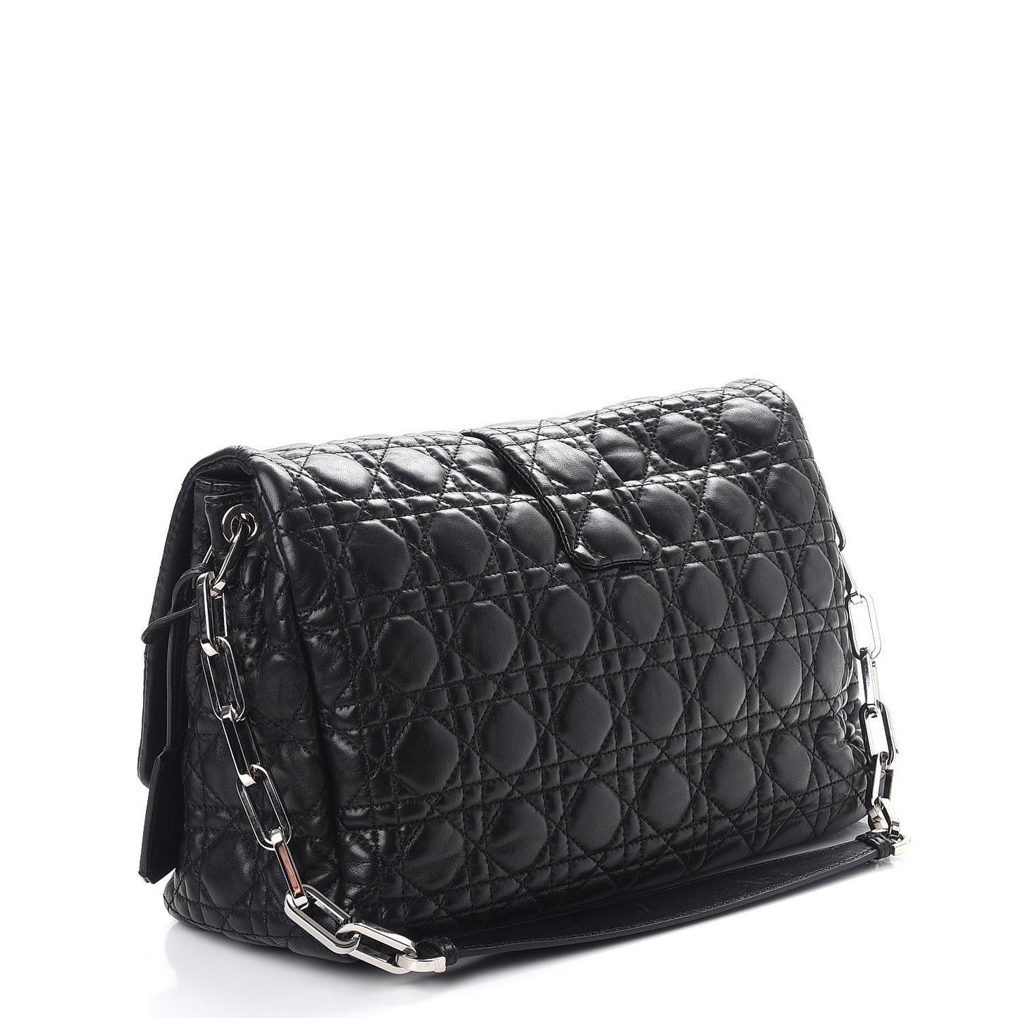 Lambskin Cannage Large New Lock Flap Black
